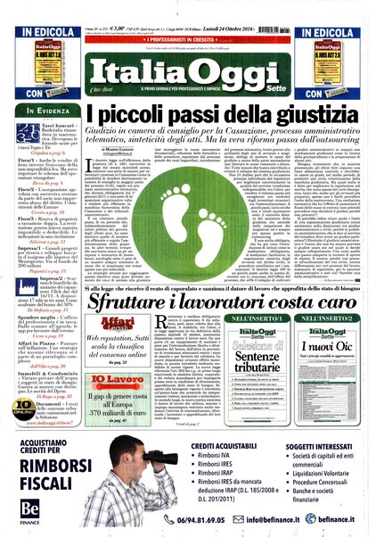 Italia oggi : quotidiano di economia finanza e politica